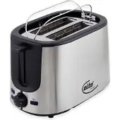 Elta 2001565 Toaster, Edelstahlgehäuse, Auftaufunktion, Brötchenrost