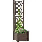 vidaXL Möbel Pflanzkübel mit Spalier 43x43x142 cm PP Mokka - Beete &57