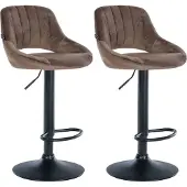 CLP 2er Set Barhocker Milet Samt B braun