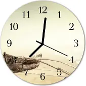 Tulup Glasuhr Wanduhr Küchenuhr Echt-Glas 30fi cm Boot braun
