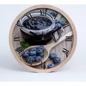 Tulup Holzuhr 25fi cm wanduhr - schwarze Spitzen - Blaubeermarmelade