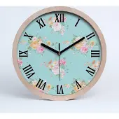 Tulup Holzuhr 20fi cm wanduhr - schwarze Spitzen - Blumenmuster