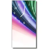 Tulup Glasuhr Wanduhr Küchenuhr Echt-Glas 30x60 Abstrakt Mehrfarbig