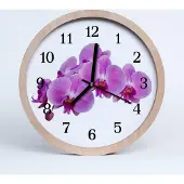 Tulup Holzuhr 20fi cm wanduhr - Orchidee Blumen