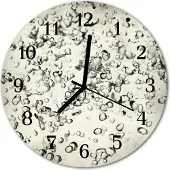 Tulup Glasuhr Wanduhr Küchenuhr Echt-Glas 30fi cm Tropfen grau