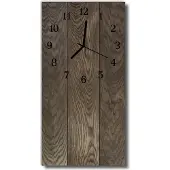 Tulup Glasuhr Wanduhr Küchenuhr Echt-Glas 30x60 Platte Braun