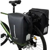 Lixada Fahrradgepäcktasche, Fahrradtasche, Fahrrad-Soziustasche, Fahrrad-Satteltasche, wasserdichte Regaltasche, Schwarz, 1 Paar