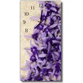 Tulup Glasuhr Wanduhr Küchenuhr Echt-Glas 30x60 Lavendel Mehrfarbig