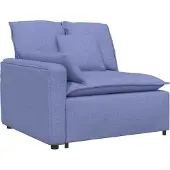 Syfax Modulares Sofa Endmodul mit Armlehne Kissen Jeansblau 100 cm