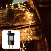 Hellum LED Tauperlenlichterkette, bernstein, 420 LEDs, Timer, für Außen 576535