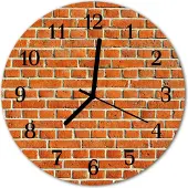 Tulup Glasuhr Wanduhr Küchenuhr Echt-Glas 30fi cm Backstein rot