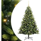 Syfax Künstlicher geflammter Weihnachtsbaum 150 LEDs Grün 150 cm