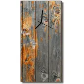 Tulup Glasuhr Wanduhr Küchenuhr Echt-Glas 30x60 Brett Braun