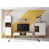 IMV Wohnwand Merle 300cm eiche riviera / weiß matt Wohnzimmer Anbauwand
