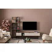 AEA Wohnwand Wohnzimmer Möbel TV Ständer Bücherregal 240cm Holz Wohnwände