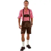 Haus Huberts Lederhose Herren kurz braun, Größe:52