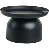 Beliani Couchtisch Schwarz Metall Rund Moderner Stil Geometrische Form Designer Tisch Wohnzimmer