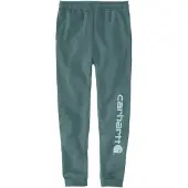 Carhartt Arbeitsbundhose "Logo", Kinder, Gr. L, US, blau (petrol), Obermaterial: 50% Baumwolle CO. 50% Polyester PES., Hosen Arbeitsbundhose