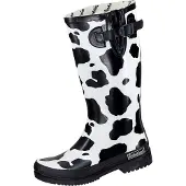 Bockstiegel Regenstiefel KUH schwarz/weiß Gr. 36