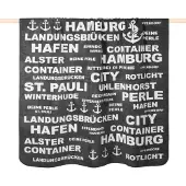 PAD Wohndecke "TYPO HAMBURG" Made in Europe, Wendefunktion, mit Schriftzug, 150x200 cm