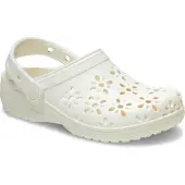 Crocs Sandale Classic Floral Cut Out Clog Kinder Chalk-Schuhgröße 30 - 31