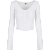 Urban Classics Langarmshirt "Damen Ladies Cropped Rib Cardigan" 1 Stk.