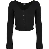 Urban Classics Langarmshirt "Damen Ladies Cropped Rib Cardigan" 1 Stk.