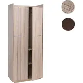 Mendler Schrank HWC-P44, Kleiderschrank Garderobenschrank 2 Türen Push-to-open, MDF 184x80x40cm Sonoma-Eiche-Optik