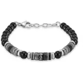 Police PEAGB0083301 Herren-Armband Cylindra Grau/Schwarz