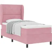vidaXL Boxspringbett mit Matratze mit Kopfteil Rosa 200 x 100 cm Samt