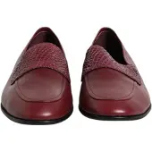 Dolce&Gabbana Bordeaux Kalbsleder Formelle Slipper Schuhe