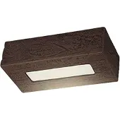Licht-Erlebnisse Wandleuchte braun Keramik Wandlampe rustikal Hotelleuchte Wandstrahler eckig geschlossen Wenge E27