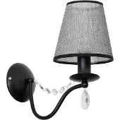 Licht-Erlebnisse Wandlampe Klassisch "Simone" Grau Stoff Metall Wandleuchte Wohnzimmer Schlafzimmer Flur