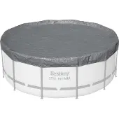Bestway Winterfeste Premium-Abdeckplane Ø 370 cm, grau, rund