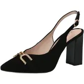 Caprice Damen Pumps Leder Slingback 9-29600-20, Größe:38.5 EU, Farbe:Schwarz
