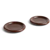HAY Barro Teller, dunkelrot, Ø 18 cm, 2er-Set, Terrakotta - , Barro, Rot, Gips / Ton, Design