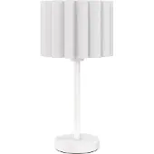 Dopwii Tischlampe im Retro-Stil, Nachttischlampe, Kunststoff-Schirm, Knopfschalter, Weiß