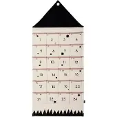 BundiGlassware Weihnachts-Adventskalender, 24 Taschen Stoff Weihnachtskalender zum Aufhängen Weihnachtlichen Ornamente (Schwarz)