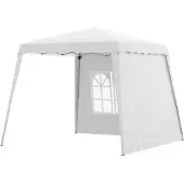 Novzep Wetterbeständiges Pop Up Pavillon Faltpavillon 240x240x250 cm Weiß inkl. Fenster