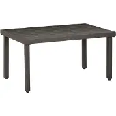 Slyrun Gartentisch Beistelltisch aus Stahl braun 91x51x46 cm Outdoor Tisch Gartentisch
