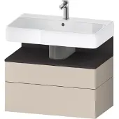 Duravit Qatego Waschtischunterbau, 1 Auszug und 1 Schublade, 790x470x590mm, Nische Graphit Supermatt, QA4394080830000