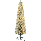Slyrun Weihnachtsbaum 180 cm, LED-Lichterkette, Kunstkette, flammhemmend, Metallbasis, Grün