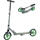 Dopwii Tretroller, höhenverstellbar, Hinterradbremse, faltbar, 100 kg belastbar, Grün