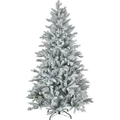 Novzep Flammhemmender Weihnachtsbaum 180 cm grün, Metallfuß, formbare Äste, schneebedeckt