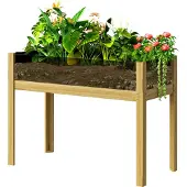 MEIYOU Hochbeet,Holz-PflanzboxmitAcrylplattenanzweiSeiten,für118LErde,Wasserabflusslöcher,110x50x80cm