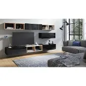 FURMEB Patryk Hojka Furmeb24 - CALABRINI 26 -Wohnwand , Schrankwand, (Schwarz)