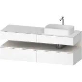 Duravit Collection One Konsolenwaschtischunterbau, 2 Auszüge, 2 Schubkästen, Ausschnitt rechts, 1600x550x600mm, Nische Weiß Supermatt, QA4778084180010, Farbe: Weiß Matt/mit Nischenbeleuchtung