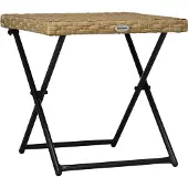 Dopwii Polyrattan Balkontisch, klappbar, Stahlrahmen, pflegeleicht, 40x40x40 cm, Natur