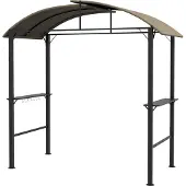 Slyrun Grillpavillon, 2 Seitenablagen, Haken, Stahlrahmen, 1,1 x 2,3m, Khaki