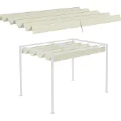 Slyrun Ersatzdach für 2,85x2m Gartenpavillon, ausziehbar, cremeweiß, Polyester, einfach montierbar